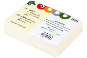 HANLESI Karteikarten für CROCO DIN A8, gelb 400 Stück liniert, 190 g/m²
