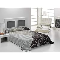 Mora Manta de Cama, Poliéster, Gris, Matrimonial, 220x240x3 cm