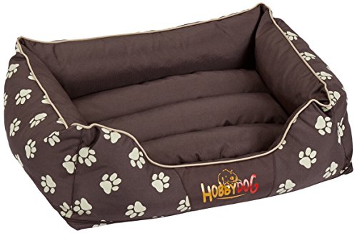 Hobbydog Cama de lujo para perro, color marrón con patas beige