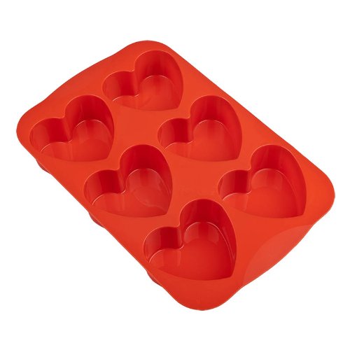 baekka Muffin-Backform Herz orange 6er Form, Silikon-Backform - 2