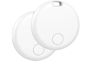 AOWOKA Smart Tracker Tag 2 Pack, Localizador de Objetos Bluetooth Finder, Compatible con Buscar Apple (sólo iOS), 365 días de Uso, Baterías Reemplazo, Buscador para Llaves, Carteras, Equipajes, Blanco