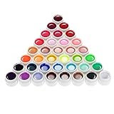Anself 36 Color Nail Art Pigment Set UV Gel Polish Solid Glue