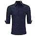 Produktbild VENMO Mens autumn Neue Casual Long Sleeve Shirt Business Slim Fit Shirt Work Shirts Top Hight Quality Blouse Mode-Persönlichkeits-Männer beiläufige Bluse Schlankes Langarmshirt Tops (XL, Navy)