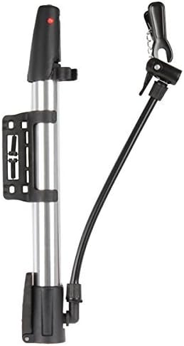 Bike Pump mini, can be attached to bike frame, silver or blue colour with many attachments for other sports equipment