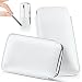 Produktbild Lenovo Moto E3 Hülle Weiß Sleeve [OneFlow Slide Cover] Ultra-Slim Schutzhülle Dünn Handyhülle für Motorola Moto E3 Case Full Body Handytasche Kunst-Leder Tasche
