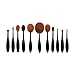 Tonsee 10Pcs Makeup Toothbrush Shaped Foundation Eyebrow Eyeliner Facial Brush + 1Pcs Oval Brushes