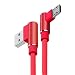 Produktbild Micro USB Ladekabel übertragen Starkes 90 Grad Stecker Kabel 1M für Panasonic Eluga A3 / Pro / C / I2 Active / I3 Mega / Pulse 5 " / Pulse X 5.5 / Pure phone / Ray / Ray 500 / Ray 700 / WE / Y - Rot