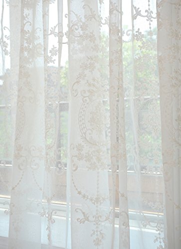 GWELL Elegant Supersanft Weiß Transparent Voile Vorhang Gardine Schal mit Ösen TOP QUALITÄT 1er-Pack 140*245cm