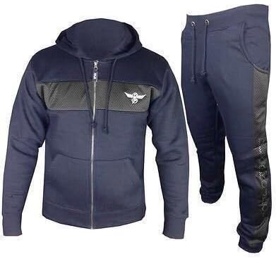 DLX PROJECT New Mens Mesh Panel Tracksuit Sweat Top & Jog Track Bottoms Set S M L XL