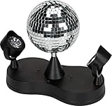 cheap laser lights for parties rotierende Motor Party Fun Lights Disco Spiegelkugel- Durchmesser 13 cm Spiegelkugel mit 2 Spots/16 LEDs und Motor