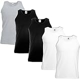 5 Pack of Fruit of the Loom Mens Athletic Vests Tank Top T Shirt All Sizes and Colours