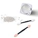 MAKARTT Mirror Powder Gold Silver Pigment Powder Chrome Pigment Nail Glitter Power Dust Nail Sequins (Silver)