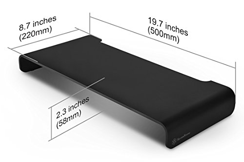 SilverStone SST-MR01B – Ergonomischer Aluminium Monitor-Erhöhung für Computer-Monitore bis max. 27″ oder 10 kg, schwarz - 12