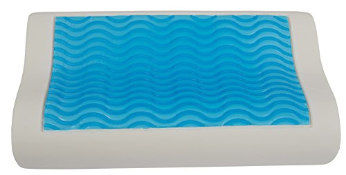 daydream: orthopädisches HWS Nackenstützkissen aus Memory Foam (Maße: 63x35x9/11 cm) mit blauem Gel + Bezug aus BAMBUS-Stoff mit ALOE VERA (P-03) - 4
