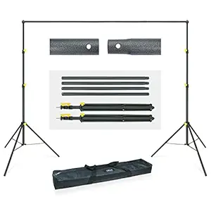 LINCO Lincostore Backdrop Support Stand Kit 10x6.5ft Adjustable Photography Studio Photo Background Support System with Carrying Bag for Green Screen Muslin, 4171