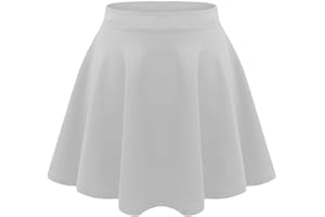 janisramone Kids Girls Children New Plain Flippy Flared High Waistband Stretch Short Mini Skater Skirts