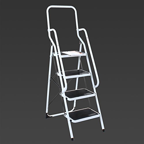 Marko Tools Folding 4 Step Ladder Heavy Duty Steel Non Slip Tread Safety Hand Rails EN1483