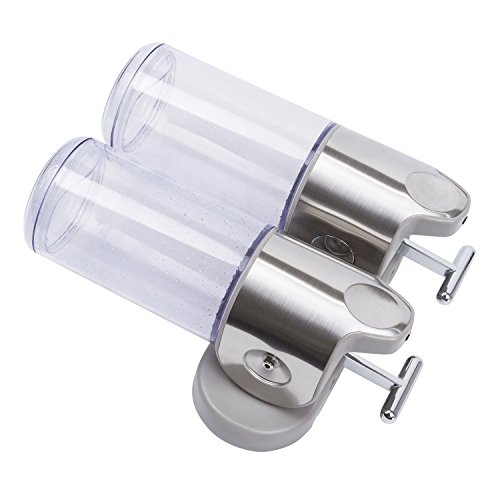 lowmany Wand montiert Badezimmer Küche Seifenspender chrom, Dusche Shampoo Lotion Spender Single/Double/Triple 500 ml/500mlx2/500mlx3 Double - 3