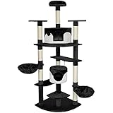 TecTake Kratzbaum für Katzen Katzenkratzbaum Katzenbaum Kletterbaum SISAL schwarz weiß