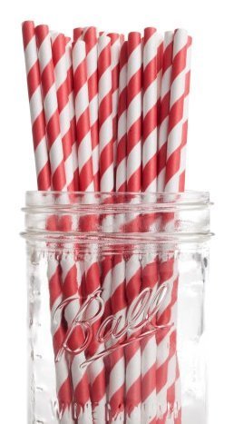Download Dress My Cupcake Ruby Red Striped Paper Straws, 25-Pack by Dress My Cupcake
