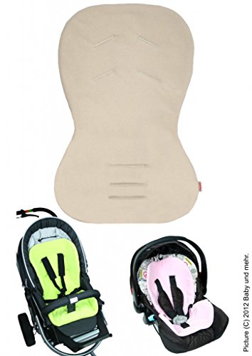 ByBoom® - Baby seat comforter, car seat liner, cover Moby with summer and winter sides, universal for infant and child car seats, eg; Maxi-Cosi, Britax, for pushchairs/strollers and buggys, Color:Beige