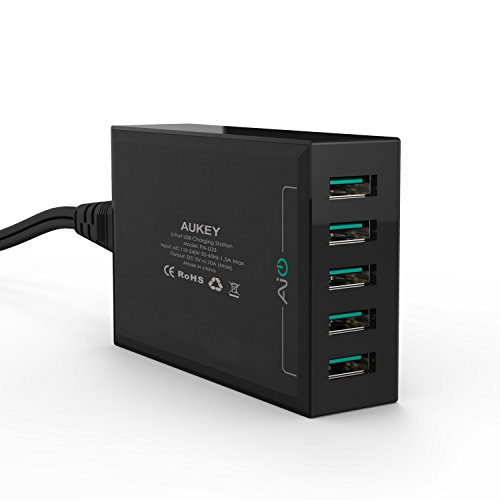 AUKEY USB Ladegerät 5 Ports USB Adapter AiPower 50W für iPhone, iPad, Nexus, HTC, Motorola, LG und weitere - 2