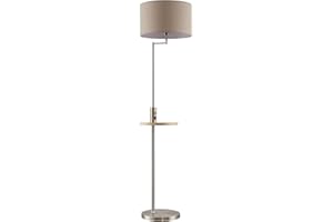 Lindby lampa podłogowa 'Zinia'z USB, styl nowoczesny, m. in. do salonu, jadalni, kolor aluminiowy, szary, cynkowy, metal, żarówka E27
