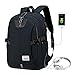 Produktbild UBaymax Anti-diebstahl Laptop Rucksack mit USB Ladeanschluss, 15,6 Zoll Wasserdicht Canvas Schulrucksack Daypack, Unisex Business Reise Schule Notebook Rucksack für Herren Damen (Schwarz)