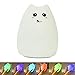 Produktbild LED Nachtlicht, Aohro Kinder Silikon LED Nachtlicht mit 7 Farben , USB aufladbar Touch Sensor LED Nachttischlampe für Babys Zimmer, Schlafzimmer Wohnzimmer ,Niedlich Katze (Cute Cat)