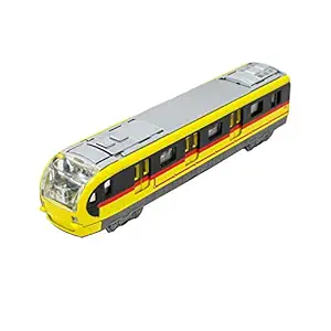 Tootpado Diecast Train for Kids High Speed Bullet Train Model Pull Back Action 7 Inch Long with Music - Yellow (1TNG521)