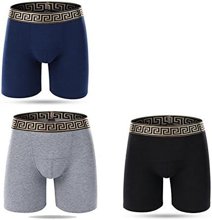 Men's boxing Ice silk Defense Rubbing leg 5 points shorts (3 packs) Elasticity soft Breathable cotton shorts Men underwear , XXXL