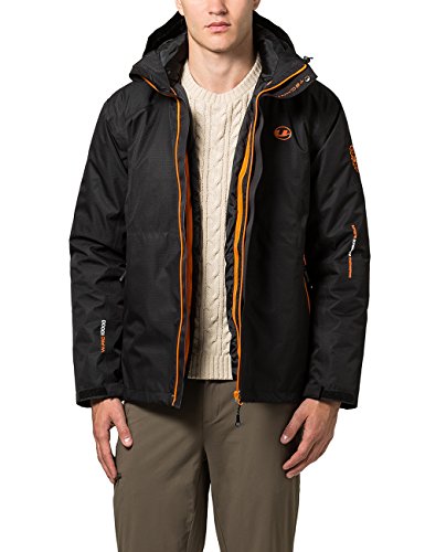 Ultrasport Herren 3 in 1 Funktionsjacke All Purpose, Schwarz/Orange, XXL, 10664