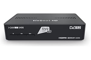 ICAN S490 - Decoder Digitale HD Tivùsat Ricevitore Satellitare HEVC DVBS2 HDMI Dolby TVSat i-Can Media Player, Nero