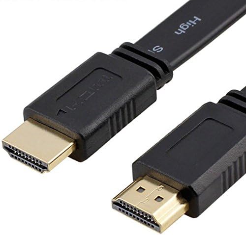 Flat HDMI Cable 6 ft, 4K Ready 30AWG Flat Cord Extremely Durable High-Speed HDTV Cable, Gold Plated Connectors, Supports Ethernet, Audio Return, Video 4K, HD 1080p, 3D, Xbox PlayStation PS3 PS4 PC TV