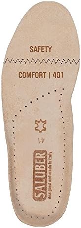 Saluber Safety Comfort Insoles | Anti-Static ESD Strip | Anatomical Comfort | Made from Real Natural Leather & Designed in Italy