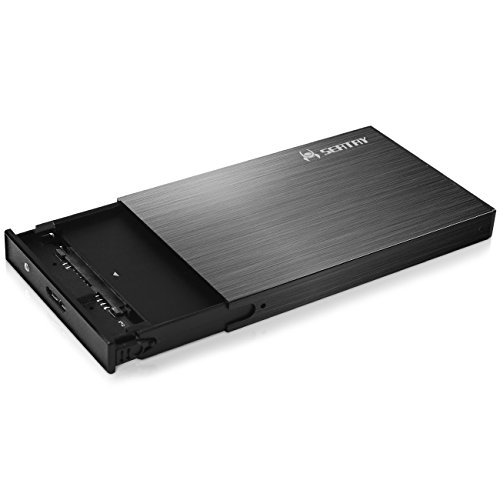 [Optimiert für SSD] SEATAY 2.5 zoll Festplattengehäuse Die serie 6000 – Aluminium – legierung für SATA I/II/III 9.5mm 7mm 2.5″ HDD SSD USB3.0 Installation für PC / Mac / Notebook UASP mode TRIM mode Schwarz - 4