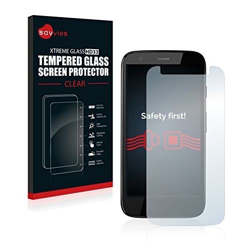 Savvies Protector Cristal Templado para Motorola Moto G XT1039, XT1040, XT1045 Protector Pantalla Vidrio - Dureza 9H
