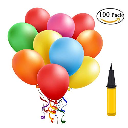 Globos de Corazón Rojo - Meersee 100 Globos de Latex con Forma de Corazon con Bomba y 6 Cinta Corazón Globos para Fiesta de Cumpleaños (corazón)