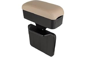 Qirc Car Armrest Box Protector Center Console Armrest Extender Elbow and Forearm Wrist Support Adjustable Height Comfort Pad Universal (Beige-with cup holders)