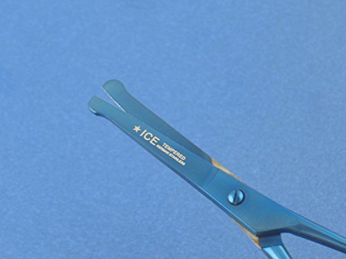 Bartschere BLUE TITANIUM Schnurrbart-Schere Nasenhaarschere mit Mikroverzahnung - 3