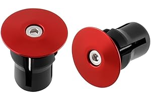 Xzenuo Bouchons de Guidon en Aluminium - Bouchons de Extrémité de Guidon Légers et Résistants pour VTT, Vélo de Route et Ville, Compatibles avec Poignées 17-23,5 mm (Red)