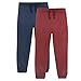 Bluezoo Kids Pack Of Two Boy's Navy And Wine Jogging Bottoms Age 11-12