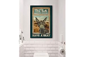 BIOPROCESS Donkey Why Hello Sweet Cheeks Bathroom Poster Donkey Lover Gift Funny Gift Metal Signs 8x12 inch