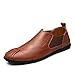 Produktbild gracosy Mokassin, Herren Damen Oxford Slipper Lederschuhe Low-Top Freizeitschuhe Blassbraun 43