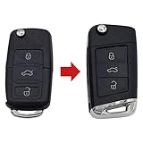 ✔ 3 Tasten Schlüsselgehäuse mit Schlüsselrohling! Einfacher Umbau und top Qualität!