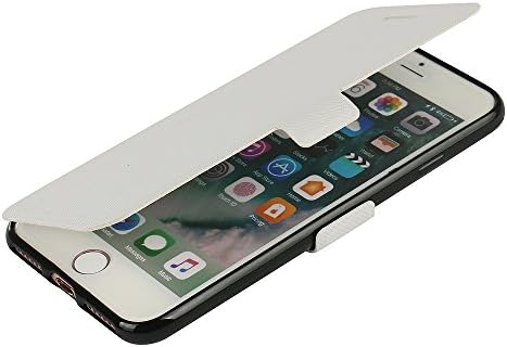 iPhone 7 Plus Case, iPhone 8 Plus Case, MTRONX Magnetic Ultra Folio Flip Slim PU Leather Soft TPU Twill Case Cover with Stand for Apple iPhone 7 Plus iPhone 8 Plus - White(MS-WH)