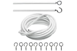 HomeElabador Filo per Tende, Metallo, White, 5 Metre