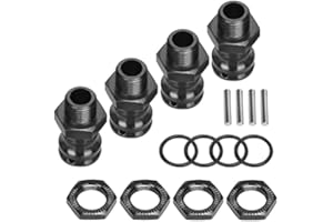 SUNGOOYUE Aluminum 17mm Wheel Hex Hub Adapter Extension Adapter, 1/8 RC Car Wheel Extension Adapter for Remote Control Car (Black)