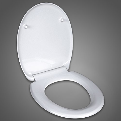 WC Sitz mit Absenkautomatik #22, Duroplast, Fast Fix/Schnellbefestigung, Softclose, Antibakterielle Beschichtung, Weiß, WS2596 - 3