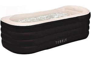 Tubble® Cuzi Uppblåsbart Bubbelbad 255L Black Onyx - Spa Badkar, Hopfällbart Bubbelbad för Vuxna, Inomhus och Utomhus, Året Runt Användning, Avslappnande Bubbelmassage